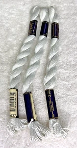 3 MINT Anchor Perle Pearl Cotton #1037 White/Blue Embroidery Floss Vintage Skein - Picture 1 of 3