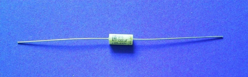 10 x 1000pF/630V- 10% condensadores de lámina ERO MKT1813 axial Foto 1 de 1