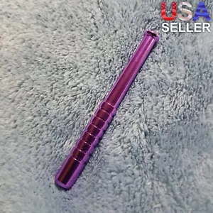 Small Purple One Hitter Bat Smoking Pipe Tobacco Herb Portable Metal Pocket Size - Picture 1 of 8