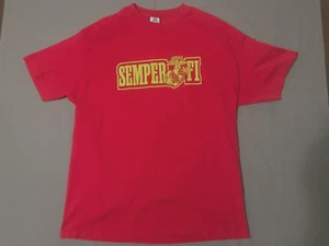 Semper Fi Shirt Mens Extra Large Yellow Red Marines USMC Vintage Alstyle AAA - Picture 1 of 9