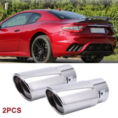 For Maserati Ghibli Exhaust Pipe Rear Tail Muffler Chrome Stainless Steel Tip Foto 1 de 4