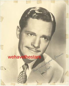 DE COLECCIÓN Donald Woods BASTANTE HERMOSO AÑOS 40 DBW AUTÓGRAFO Retrato publicitario - Imagen 1 de 2