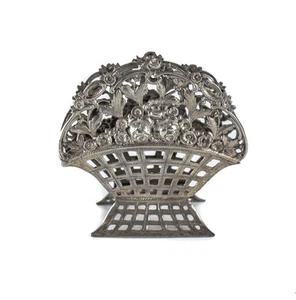 German .800 Silver hand chased repousse Letter Holder Pierced basket c1900 - Picture 1 of 3