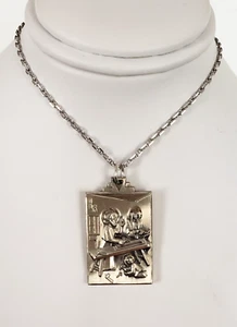 Vintage CREED Sterling Holy Family/Carpenters 925 Chain 18" 16.2g - Picture 1 of 9