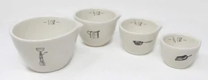 RAE DUNN 4 Piece Set ICON Ceramic Pottery Measuring Cups Magenta NWT - Picture 1 of 9