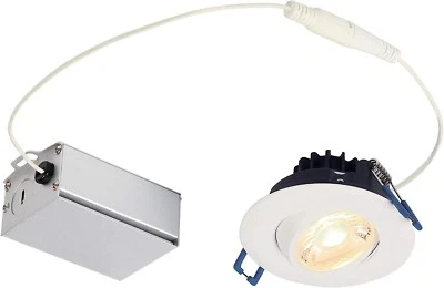 WESTINGHOUSE LIGHTING Westinghouse 52120 7W (65W Equi) 3" Gimbal Recessed LED Downlight-White Trim
