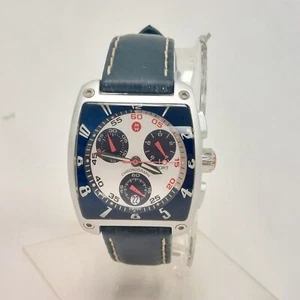 Michele MW 22 Jewels Chronograph Sport Wrist Watch - Blue Aluminum 71-199-A Rare - Picture 1 of 9