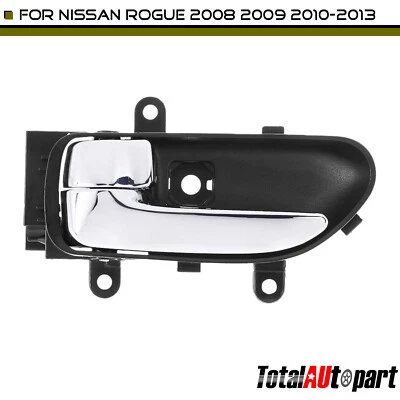 Manija de puerta interior cromada y negra para Nissan Rogue 2008-2013 lado izquierdo del conductor Foto 1 de 4