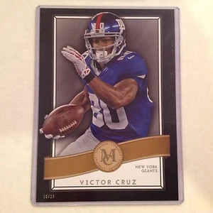 VICTOR CRUZ #81 GIANTS Massach 10/10 made 5x7 Gold 2015 Topps Museum Collection - Picture 1 of 1