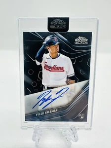 Tyler Freeman RC Auto 2023 Topps Chrome Black CLEVELAND GUARDIANS #CBA-TF - Picture 1 of 2