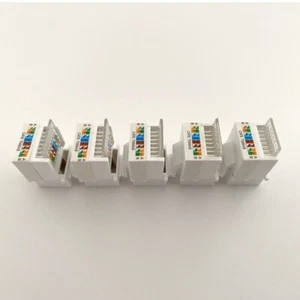 5-Pack Slim Profile CAT6 RJ45 Keystone Jack with Keystone Punch Down Stand - Afbeelding 1 van 8