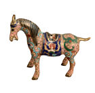 Vintage Chinese Cloisonne Enamel Carousel Horse Figurine Gold  2.5” X 3” Small