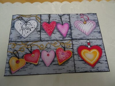 Schöner Stoff Panels HERZEN Baumwolle ca. 21cm x 31,5cm Basteln DIY - Bild 1 von 4