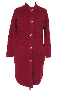 Vintage Royal Alpaca Cardigan Sweater Coat S Women Burgundy Knit - Picture 1 of 4