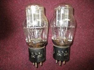 Matched Pair RCA USN CRC 2A3 tubes. Amplitrex 101% & 100% TV-7 Test 58 & 59 - Picture 1 of 19