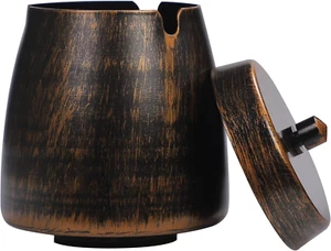 Ashtray with Lid for Cigarette Stainless Steel Smokeless Odorless Windproof A... - Picture 1 of 11