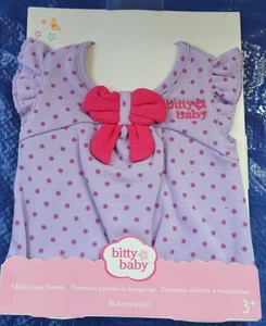American Girl Bitty Baby Twins Purple Sleeper Pajamas Outfits Romper New - Picture 1 of 3