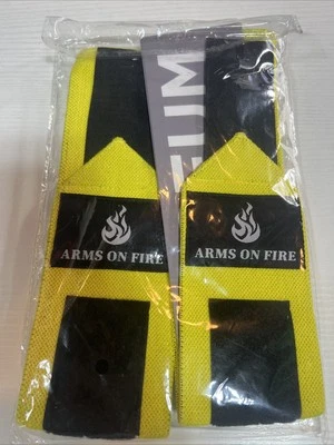 Запястье для тяжелой атлетики 18 дюймов и 12 дюймов желтые обертки с петлей для большого пальца — сверхпрочное запястье - Изображение 1 из 4