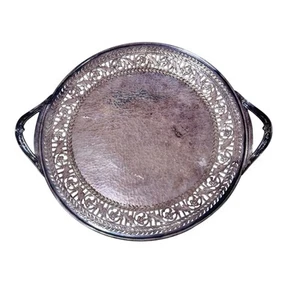Antique Rockford Silver Plate Co Silverplate Serving Platter Tray 9.5" EPNS 6017 - Picture 1 of 9