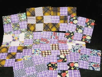 14 bloques de edredón vintage de los años 20 de algodón hechos a mano 9 parches Estate Find Clean Foto 1 de 4