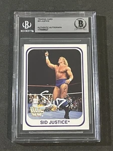 SID VICIOUS / JUSTICE 1991 MERLIN WWF SIGNED AUTOGRAPHED CARD BAS AUTHENTIC - Picture 1 of 2