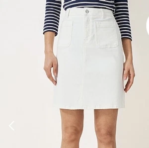 Crew Clothing White Denim Stretch Skirt Size 16 BNWT - Picture 1 of 7