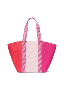 Victoria’s Secret Weekender Zippered Pink Colorblock Double Handle Tote Bag NWT - Picture 1 of 6