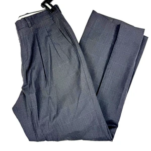 Pantalones relajados a rayas a cuadros negros 34x29 de colección años 60 80 garra cremallera pantalones - Imagen 1 de 12