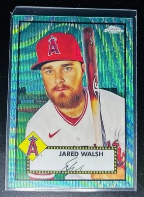 Jared Walsh 2021 Topps Chrome Platinum Anniversary Aqua Wave Refractor LA Angels - Image 1 of 3