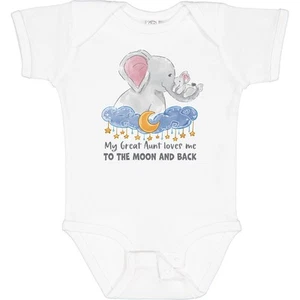 Inktastic My Great Aunt Loves Me To The Moon And Back Baby Bodysuit Animals Zoo - Picture 1 of 16