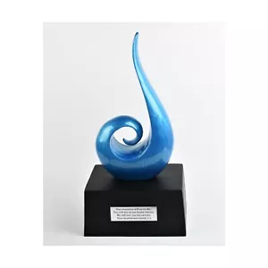 Grande urne crémation adulte cendres sculpture flamme bleue entièrement personnalisée - Photo 1/7