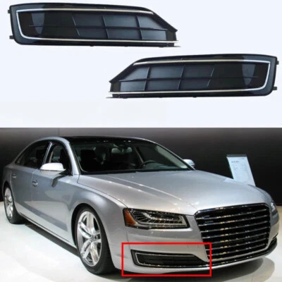 Parachoques delantero negro para Audi A8 A8l D5 2015-2017 rejilla antiniebla repuesto cubierta Foto 1 de 4