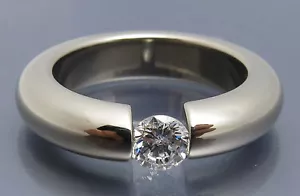 DISEÑO MADURO - ANILLO TENSOR FINO BRILLANTE - ORO BLANCO 585 - Imagen 1 de 10