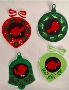 Juego de 8 adornos navideños cardinales - apliques de hierro sobre tela - Imagen 1 de 3