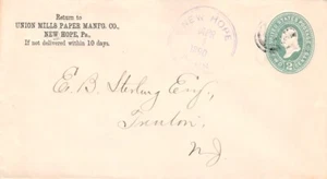 Pennsylvania New Hope 1890 lila Doppelrand, schwarzes Ziel 1805-1895 AK St - Bild 1 von 1