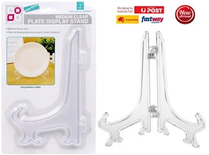 Clear Plate Display Stand Plastic Easel Holder Frame Photo Book Art Picture - Picture 1 of 14