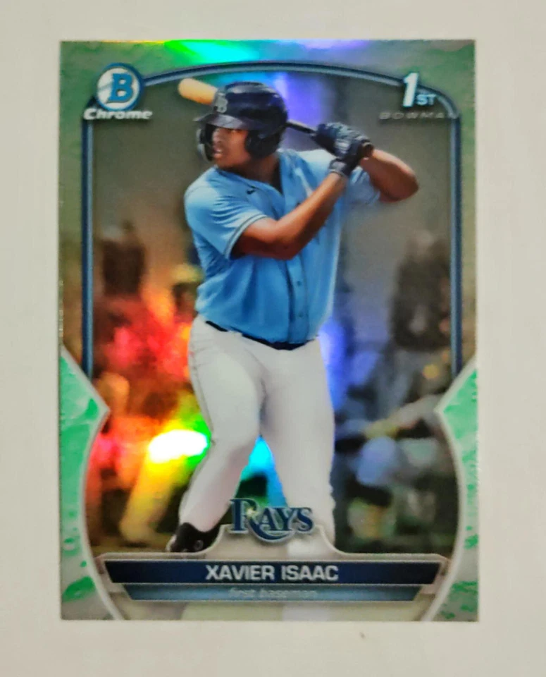 Xavier Isaac 2023 Bowman Chrome #BCP-145 1st Prospect Lunar Glow Refractor z28 - Image 1 of 1