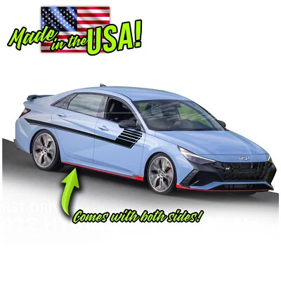 Calcomanías laterales de rayas de carreras de hockey para Hyundai Elantra 2021 en adelante Foto 1 de 2