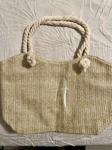 Monogrammed Initial “A” Woven Straw Shoulder Purse Natural Tote Bag Beach Cruise - Picture 1 of 2