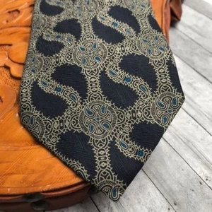 Giorgio Armani Blue Paisley Print Tie 57" - Picture 1 of 7