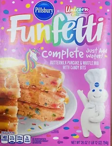 Pillsbury FUNFETTI Unicorn Complete Buttermilk Pancake & Waffle Mix 28 oz Box - Picture 1 of 3
