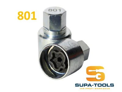 Audi Radsicherung Felgenschloss 801 A Schlüssel Nuss Wheel Lock Key  SUPA-Tools - Bild 1 von 2