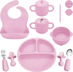 Silicone Baby Feeding Set, Baby Led Weaning Supplies, Eating Essentials Utensils - Picture 1 of 12