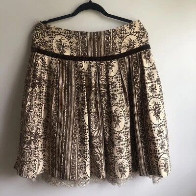 Falda Tracy Reese Hasta la Rodilla Mujer Talla 10 Línea A Encaje Floral Forrada en Capas Completas Foto 1 de 4