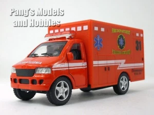 5 Inch Fire Department Paramedic Ambulance 1/32 Scale Diecast Model - RED - Picture 1 of 6