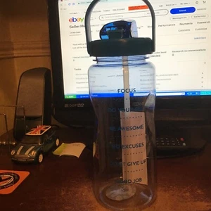 TESCO BLUE 2L SLOGAN SAYINGS WATER BOTTLE BIRTHDAY CHRISTMAS THIRST - Picture 1 of 1