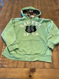 Gap Kids Unisex Full Zip Spell Out Logo Outdoor Fleece Sweatshirt Hoodie Sz XXL - Picture 1 of 6