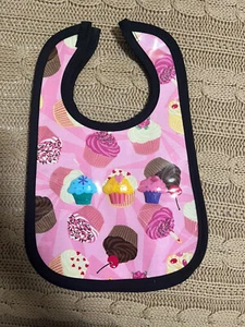 Baby Bib Cupcakes Plastic Colorful Easy Clean - Picture 1 of 3