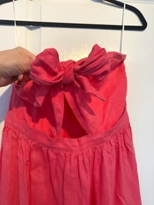 Vestido DISSH Sun Ames Lino Bandeau Sin Tirantes Lazo Midi Rosa AU 10 / US 6 - Imagen 1 de 6