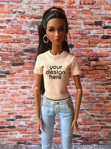 Bouutique Vital individuell bedrucktes kurzärmliges T-Shirt für NuFace/FR Puppe 12,5 Zoll - Bild 1 von 29